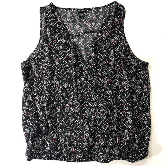 torrid Tops - Torrid Sleeveless top with a V neckline gathered